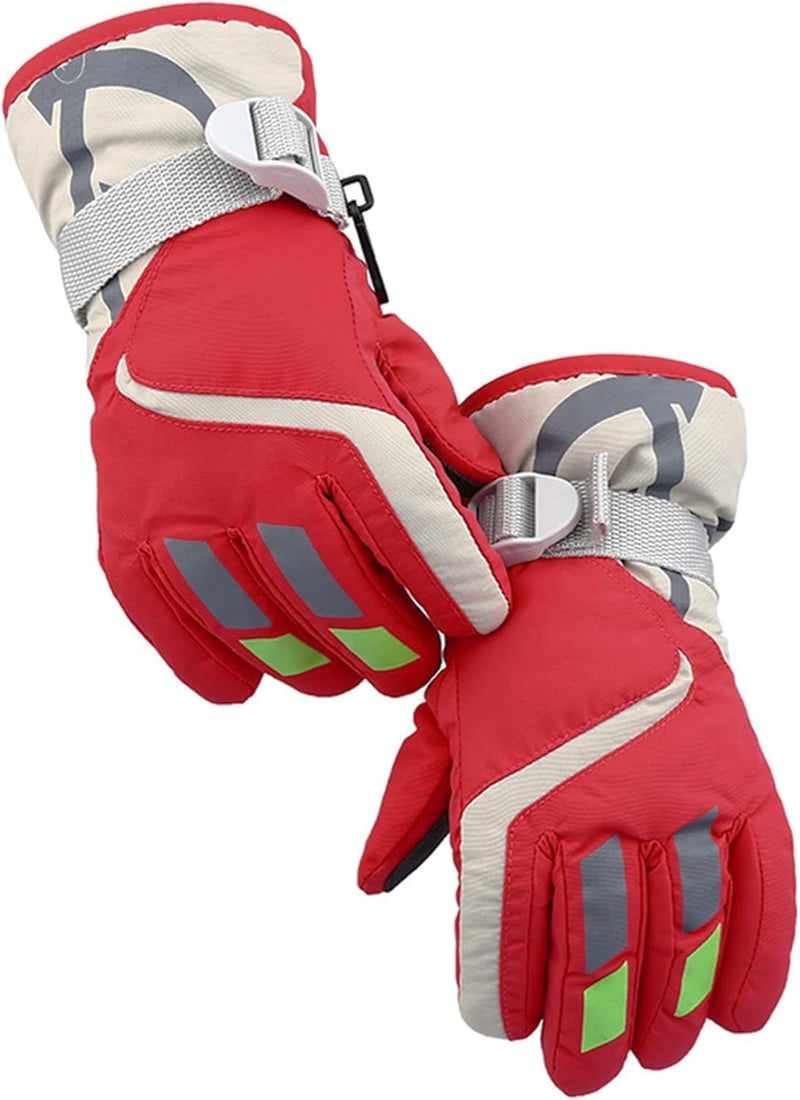 IZUS Kids Cold-Weather Ski-Gloves Winter-Warm Windproof Snow-Gloves Snowboarding Sledding Cycling Toddler 3-6T Boy-Girl - Image 1